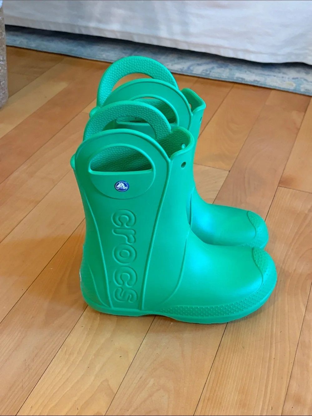 CROCS Kids Bright Green Pull-On Rain Boots